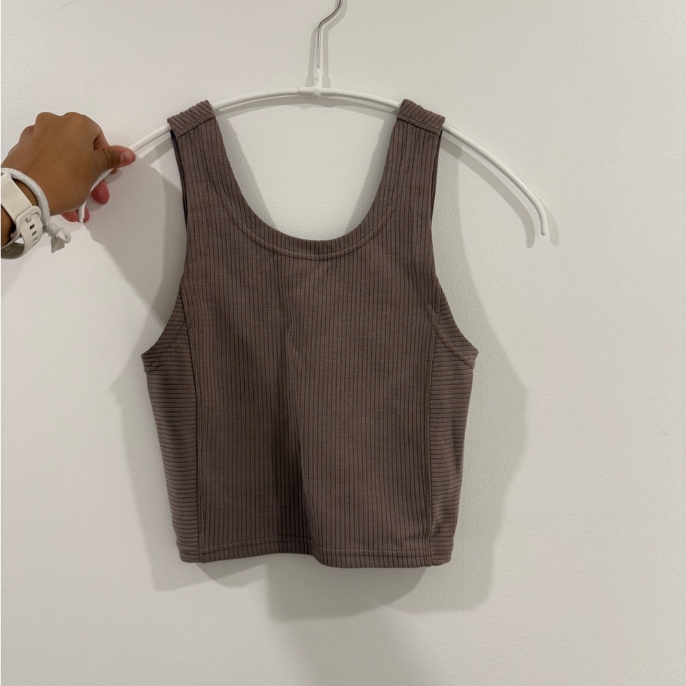 lululemon athletica Ribbed Brown Crop Top
